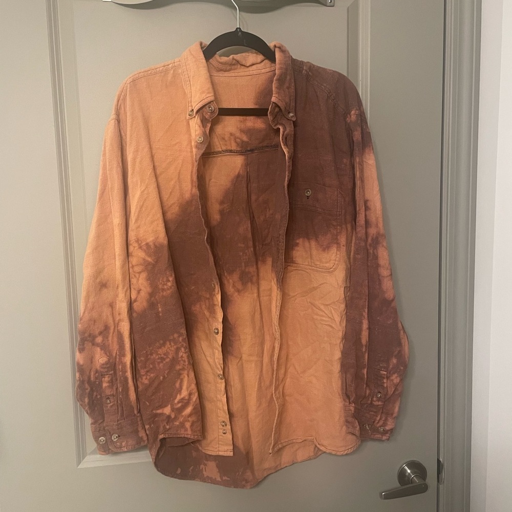 Acid wash flannel shirt